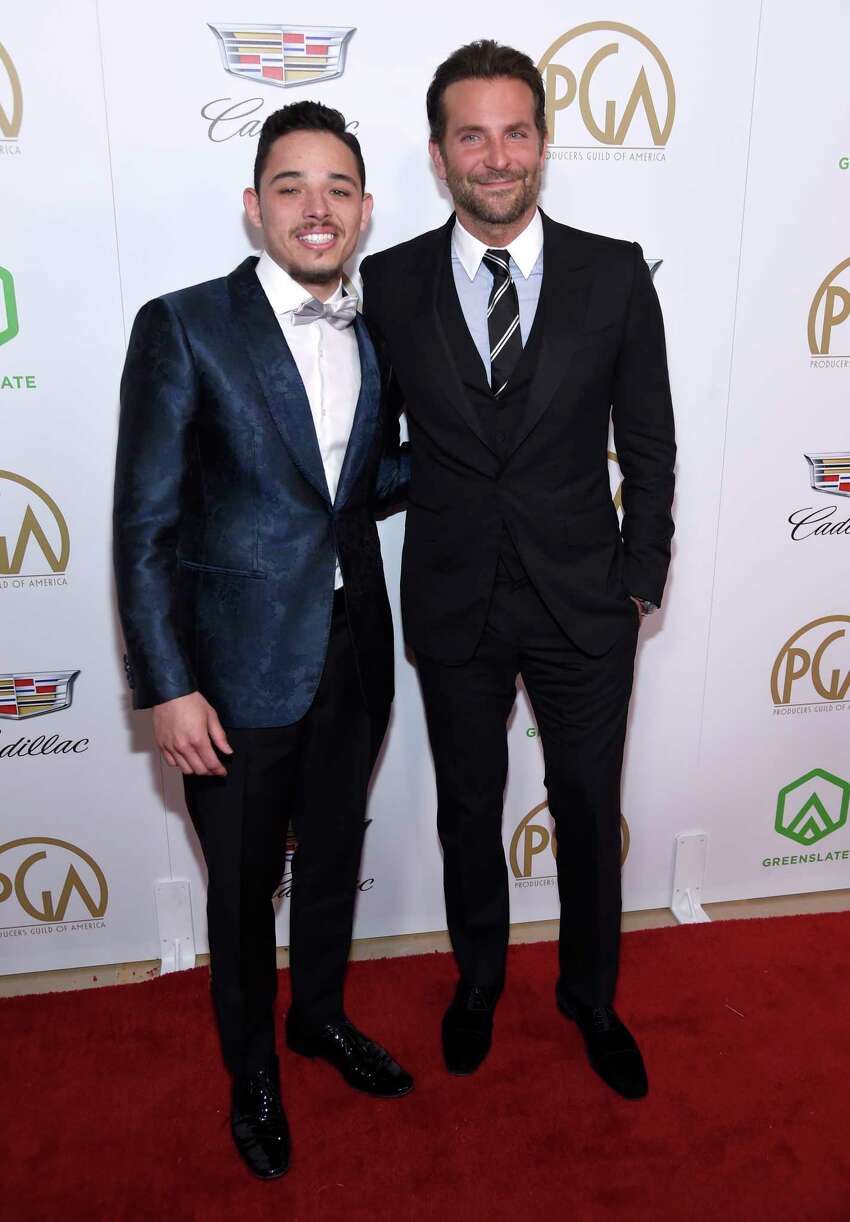 anthony ramos, left, and bradley cooper arrive at the producers