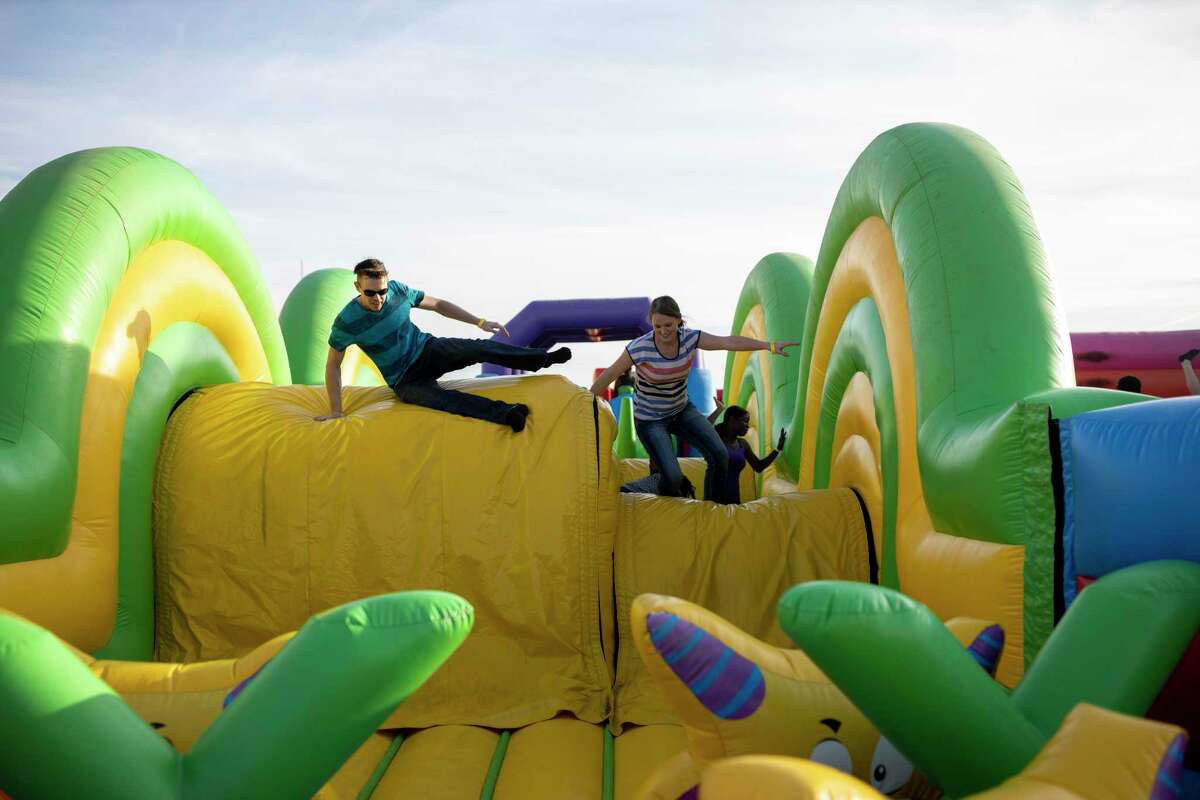 Big Bounce America World S Largest Bounce House Comes To Houston