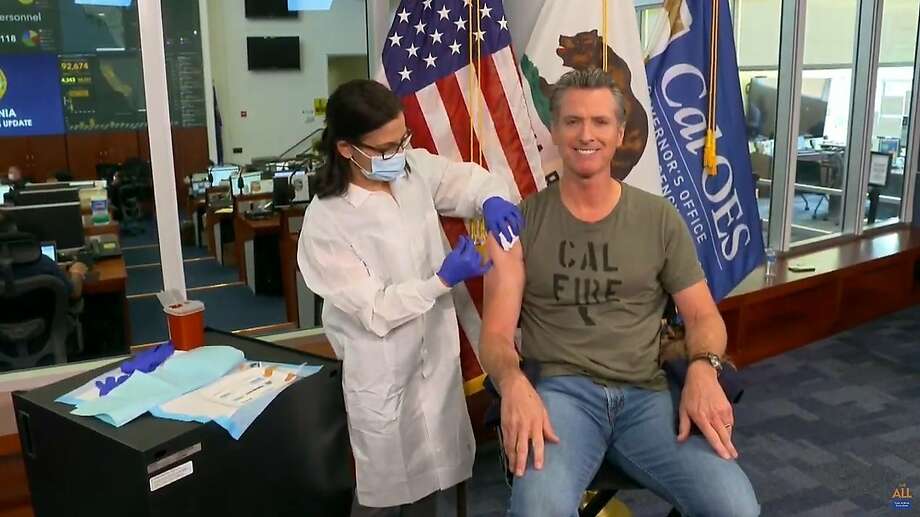 Gavin Newsom Gets Flu Shot During Live Streamed News Conference