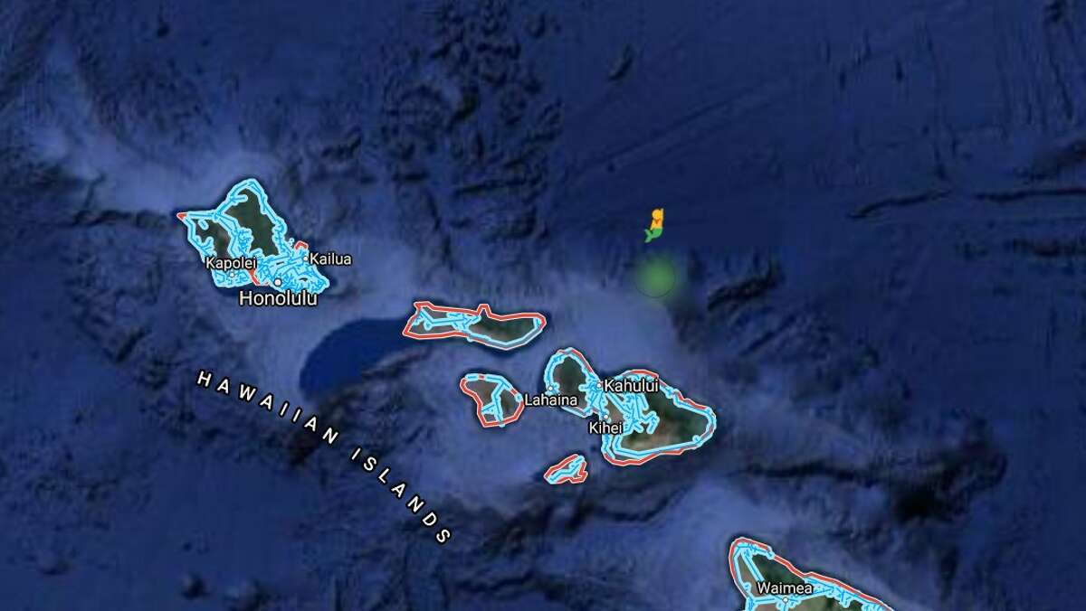 Mermaid Pegman se balançant sur la côte hawaïenne