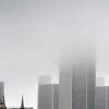 周五，帝国广场(Empire State Plaza)的办公大楼上空乌云低垂, 3月18日, 2022, 纽约州奥尔巴尼.Y.