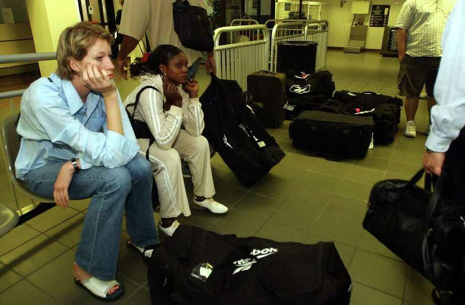 the san antonio international airport after their red-eye flight