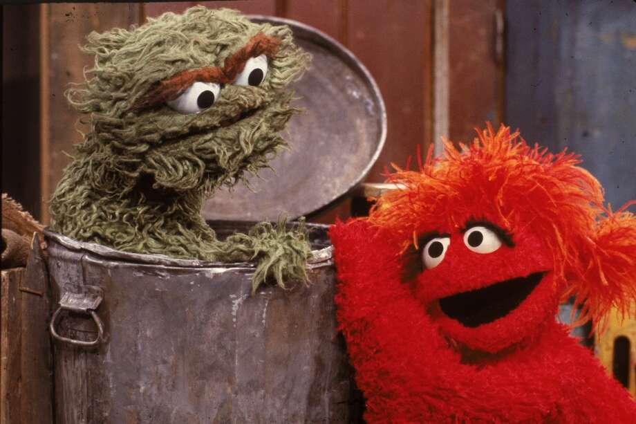 ""oscar the grouch"" (left) didn"t always resemble dried