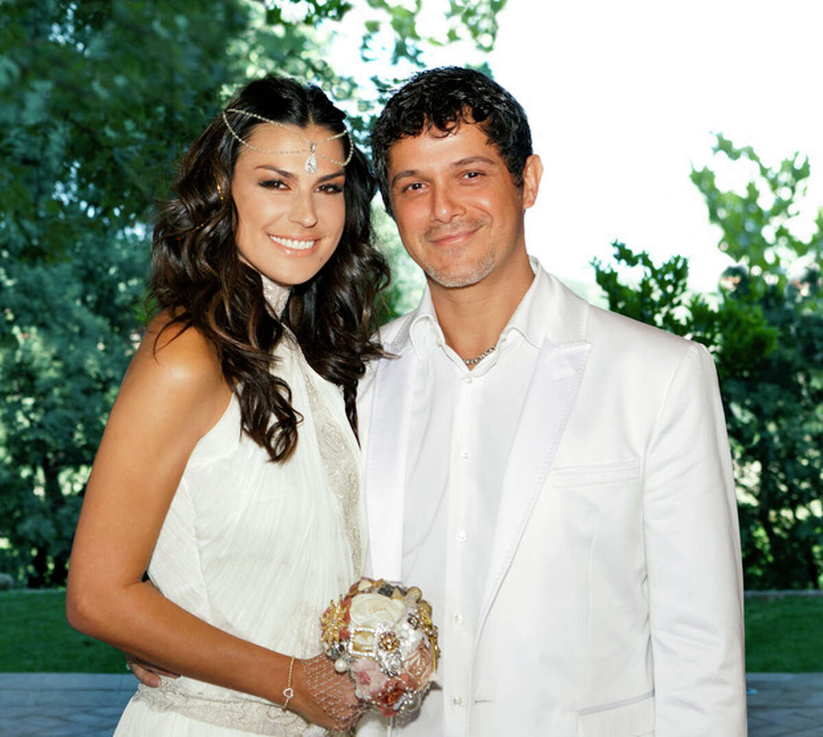 Alejandro Sanz mit sexy, Ehefrau Raquel Perera 