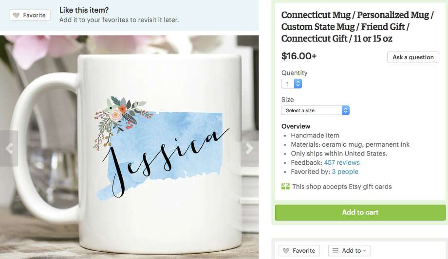 personalized connecticut mugavailable on etsy photo: etsy