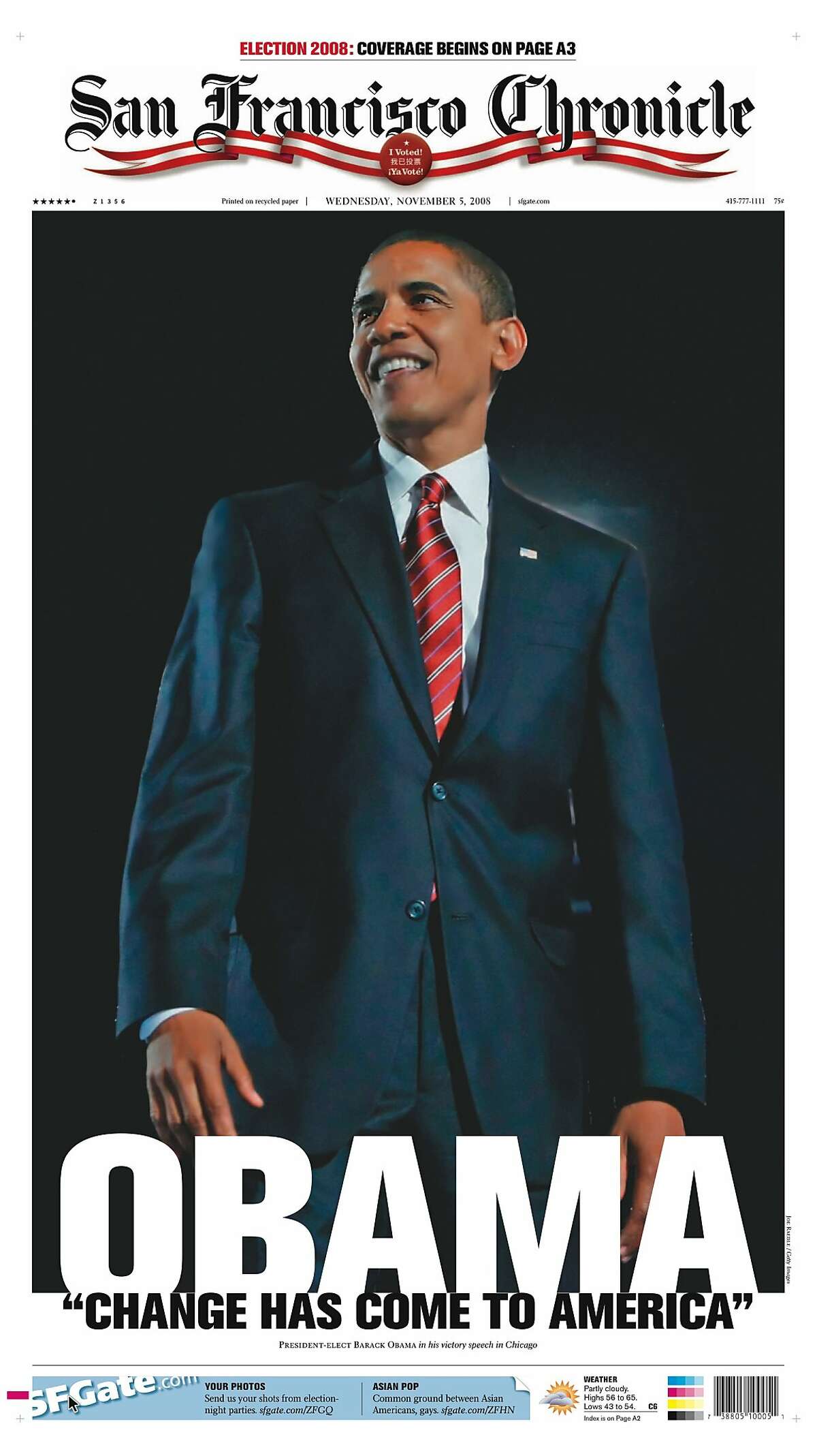 Chronicle Covers Barack Obamas Historic Victory