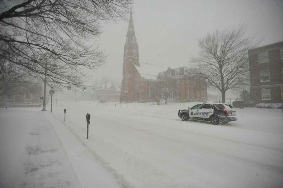 snowy downtown torrington, as seen thursday.