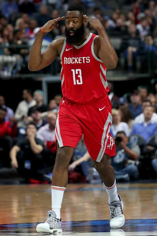 dallas, tx - january 24: james harden #13 of the houston rockets