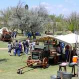 vintage chuck wagon on display during national ranching heritage