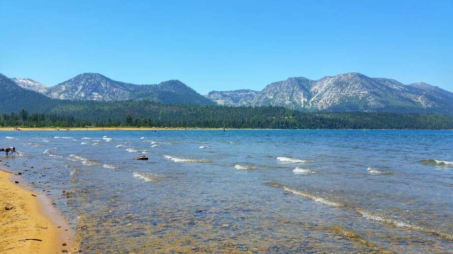 kiva beach, south lake this crescent of sand hugging the lake"s