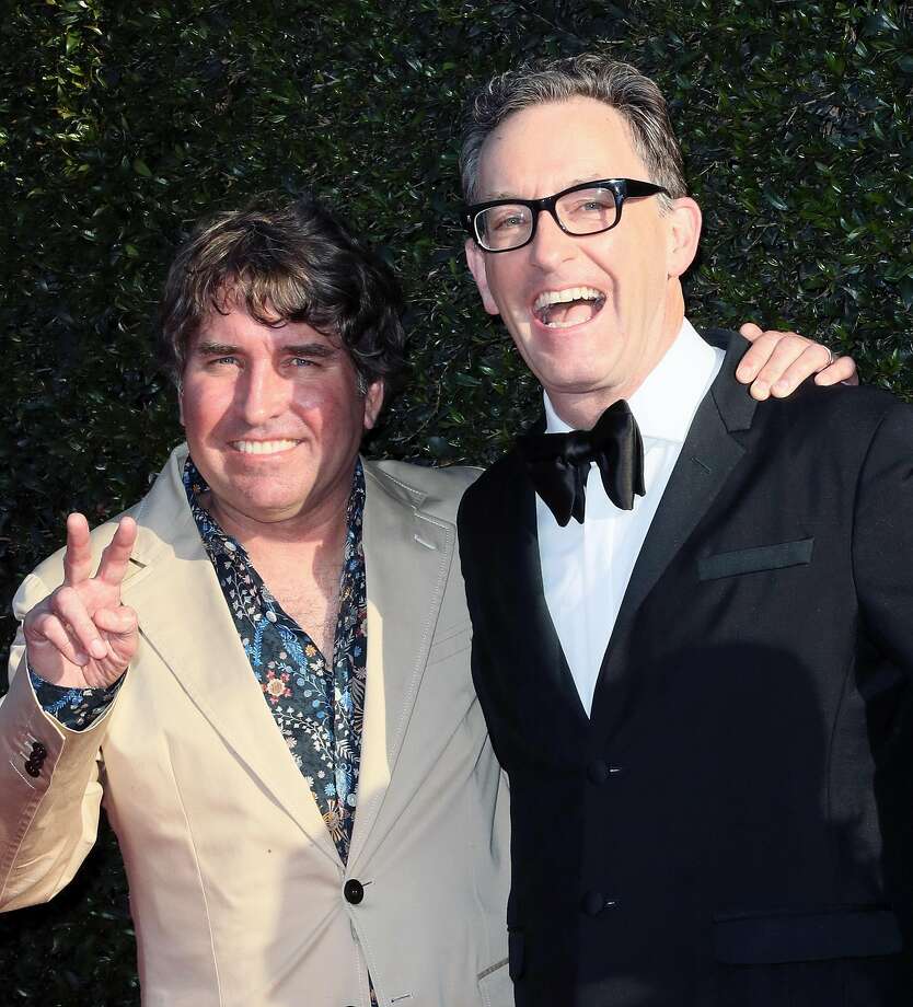 april 27: producer stephen hillenburg (l) and actor tom kenny