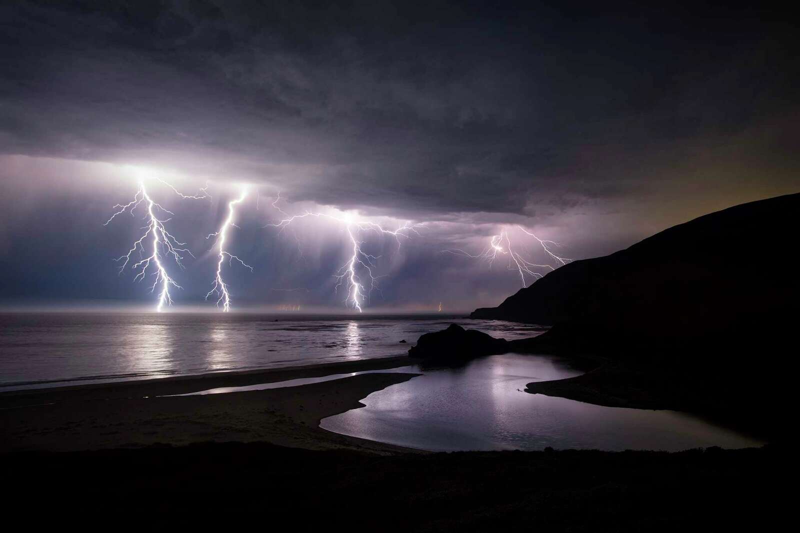 Lightning storm over the bay Sunday night