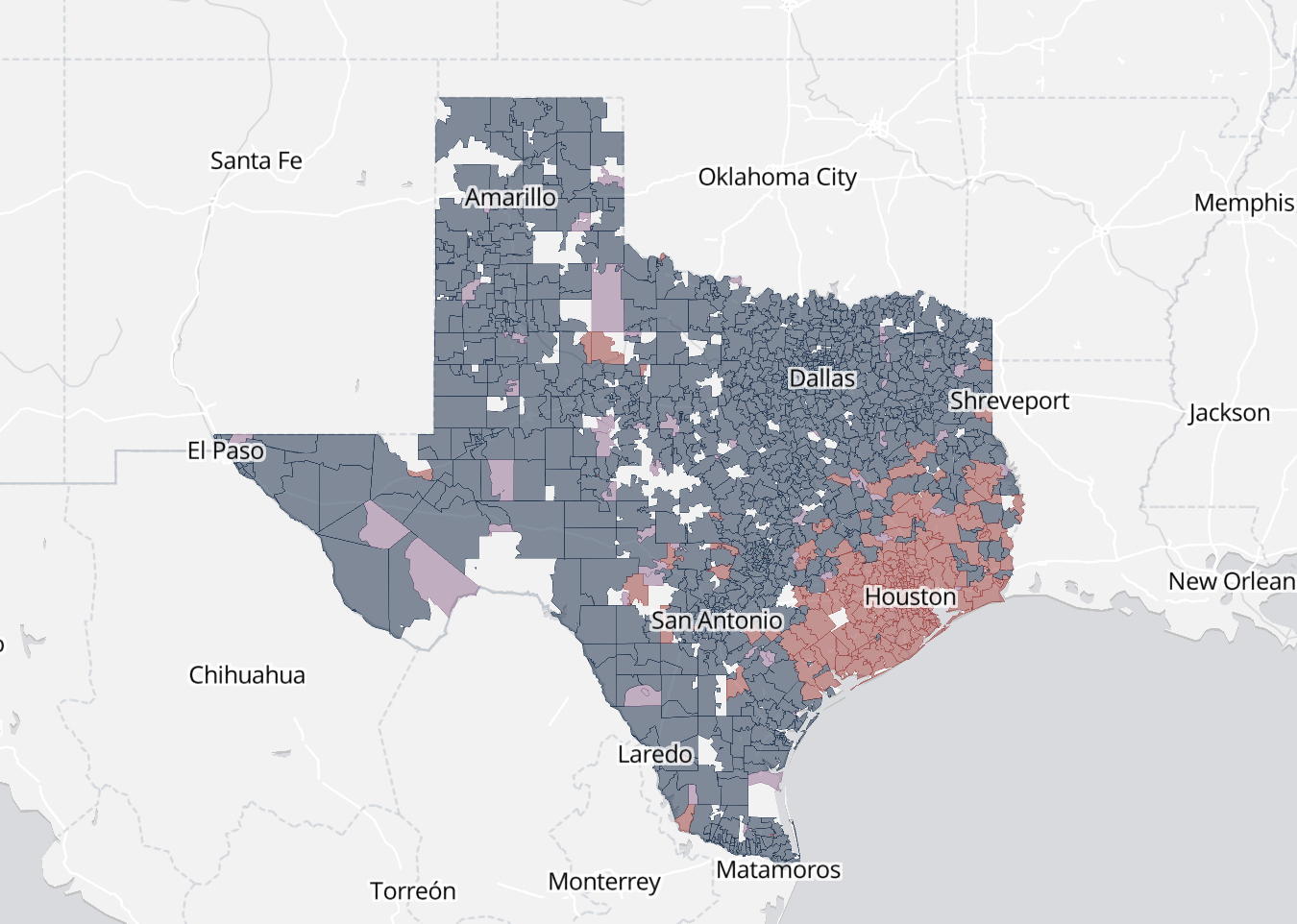 Dallas Cowboys vs. Houston Texans NFL ticket sales map of Texas