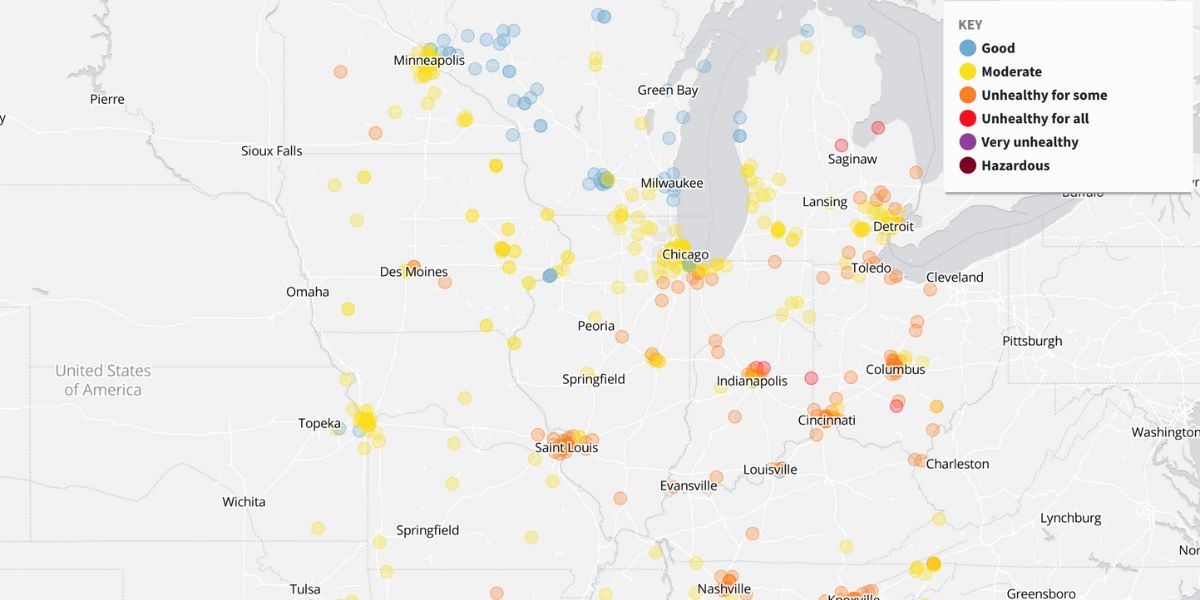 Michigan air quality map see air quality near you
