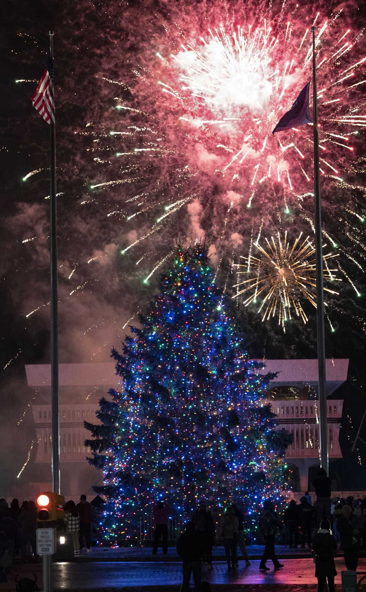 Governor Hochul lights the New York State Christmas tree in Albany.