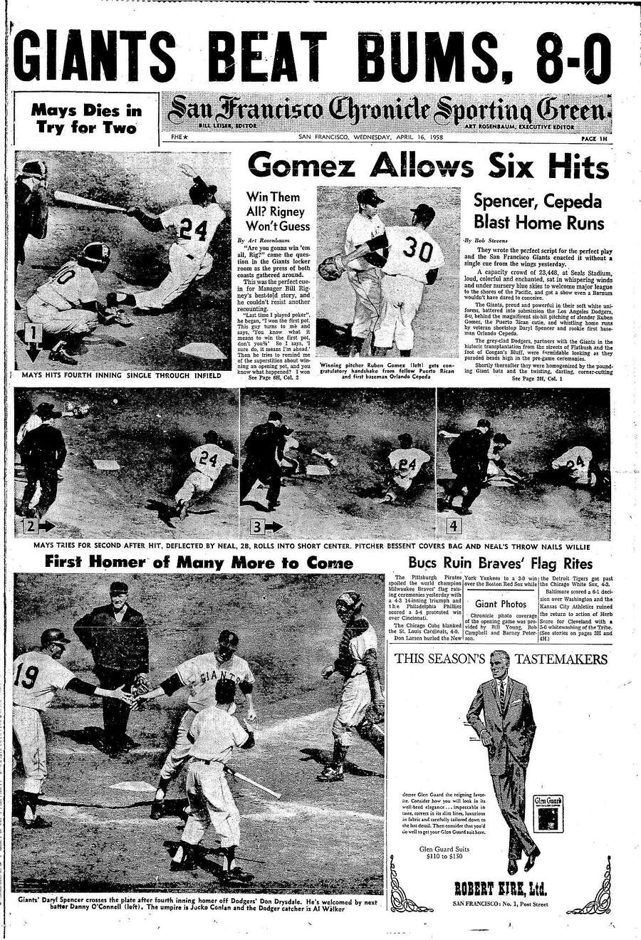 San Giants' home Opening Day highlights from The Chronicle's archive.