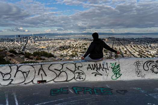 One person stretches at Twin Peaks on March 19, 2020 in San Francisco, California.