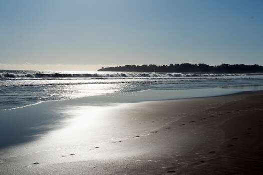 A photo of an empty Stinson Beach scene on Thursday, March 26, 2020, in Marin County
