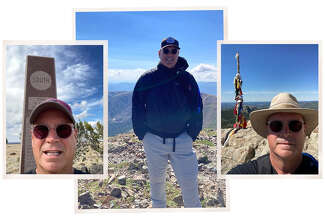 Pictures of Ron Bolen at Black Mesa, Okla.; Wheeler Peak, N.M.; and Black Elk Peak, S.D.