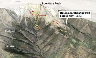 A map shows Bolen’s search for the trail.