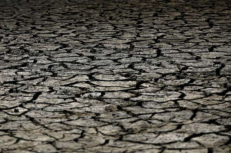 A cracked, dried mudflat at the shoreline of Nicasio Reservoir in the Nicasio Valley region of Marin County in June. The lack of rainfall has put the artificial reservoir, the area’s largest, at its lowest point in many years as drought continues to grip much of the state. A map shows the location of the reservoir.