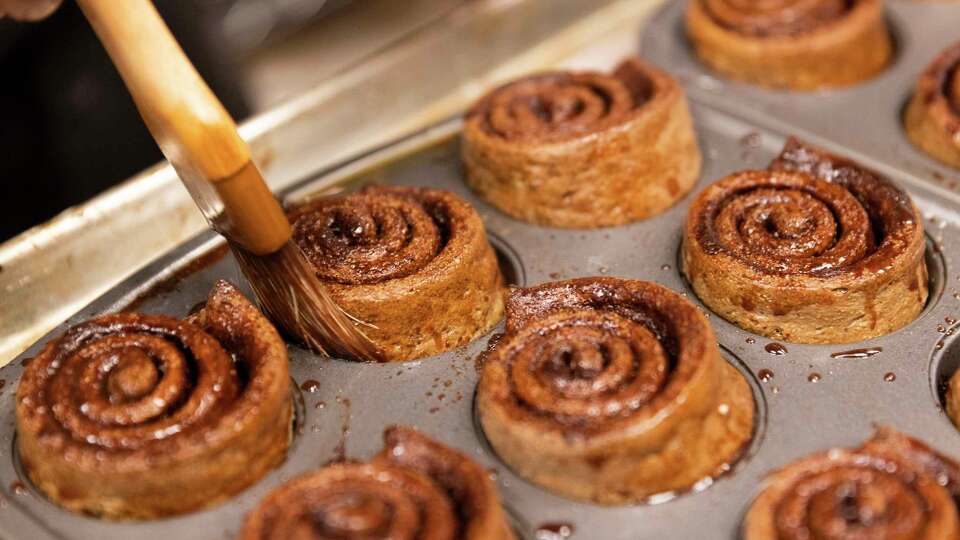 Gluten-free cinnamon rolls at Misfits Bakehouse in Palo Alto.