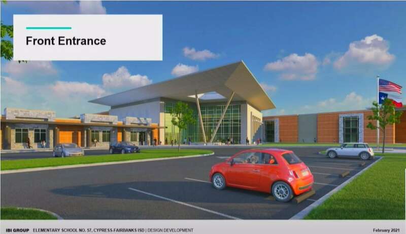Architect: PBK 
Cost: $33.2 million 
Completion date: June 2023 
Elementary School No. 58 is the district’s next elementary school that will open, located at the edge of the Cy-Fair ISD attendance boundaries near M. Robinson Elementary School. The slice of land at Hwy. 99 and Clay Road will include a one-eighth-mile concrete walking track, a special education transportation loop and enough room for 1,092 students in the main building. Each floor will have three pods with corridors that can be combined or divided for smaller or larger groups. Elementary No. 58 is expected to open for the fall 2023 semester, with construction beginning this month.