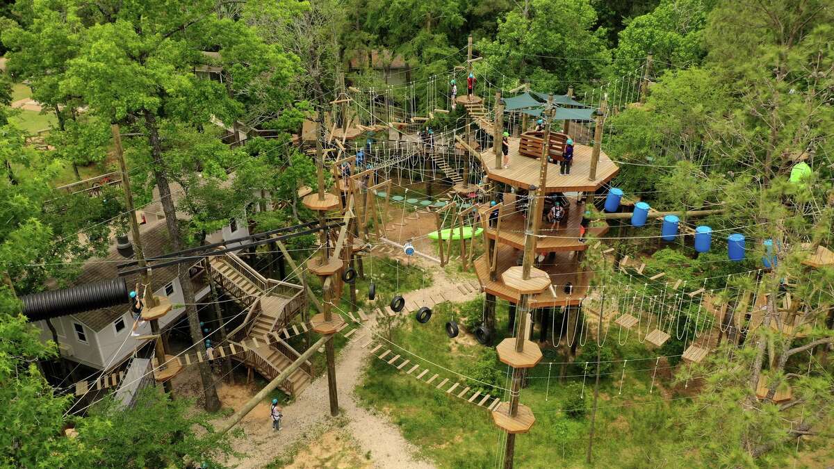 Texas Treeventures in The Woodlands features aerial ropes courses and treehouses.