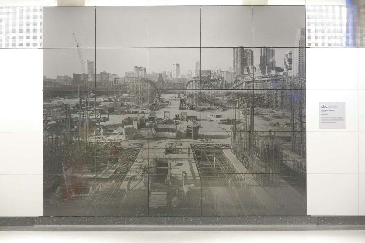 Catherine Wagner's photographic installation is seen on display at the Yerba Buena Station