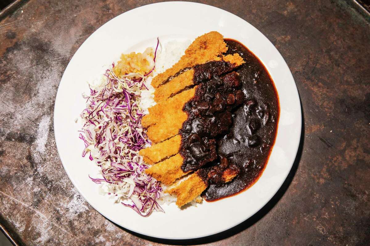 Fried cutlet and black curry