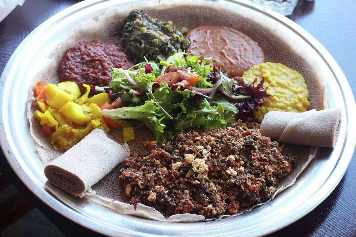 platter of Ethiopian food.