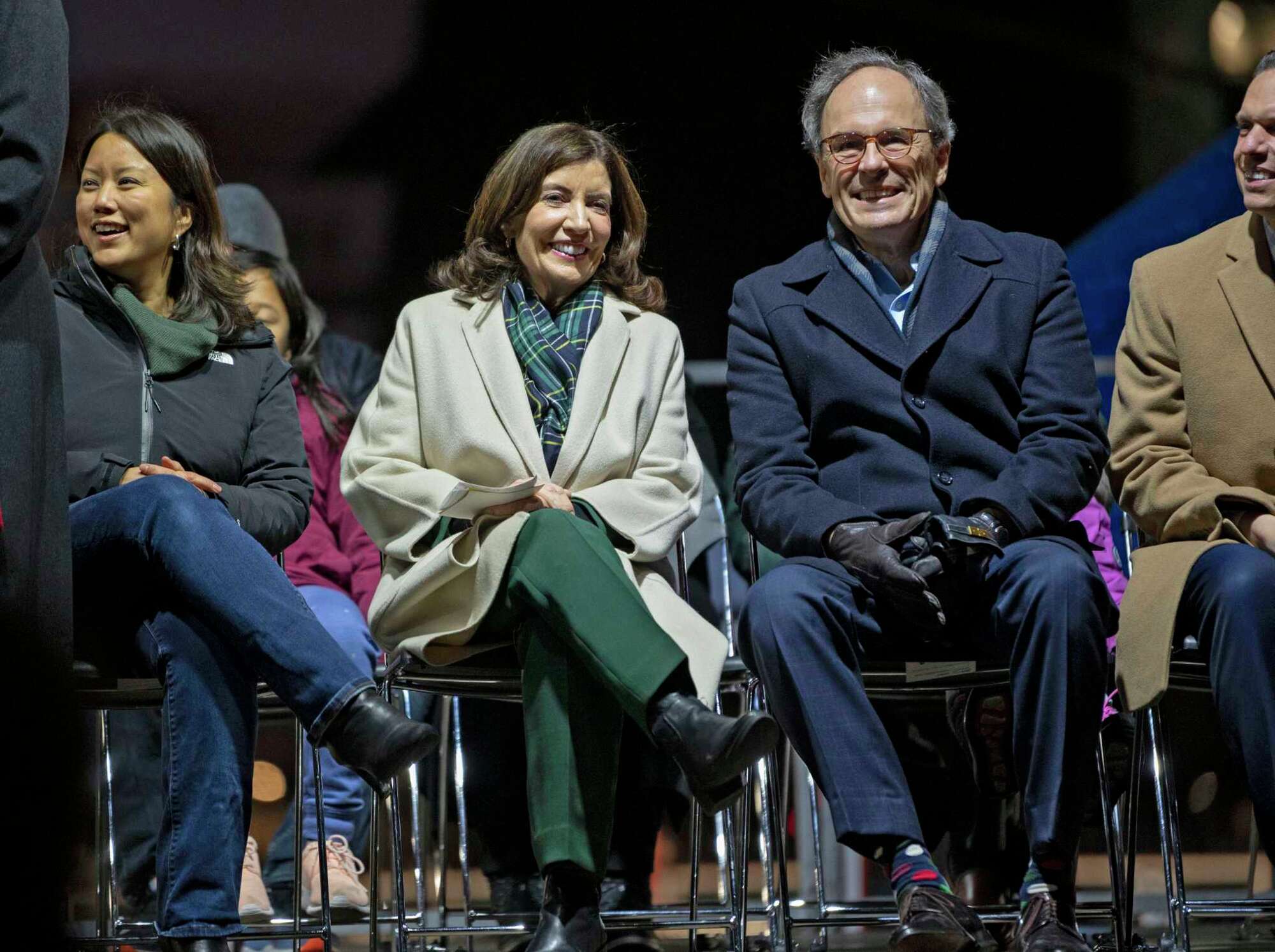 Governor Hochul lights the New York State Christmas tree in Albany.