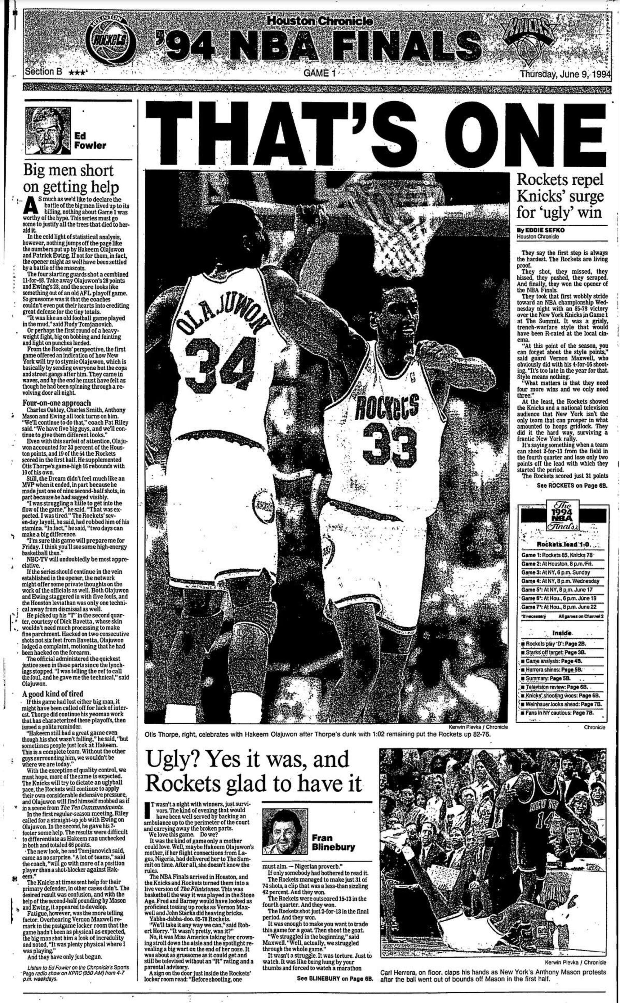 Relive Houston Rockets' 1994 NBA championship through historic