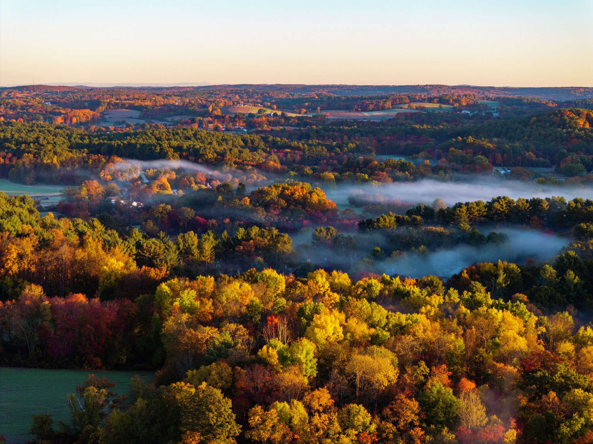 Drone images capture fall foliage in northeastern Connecticut