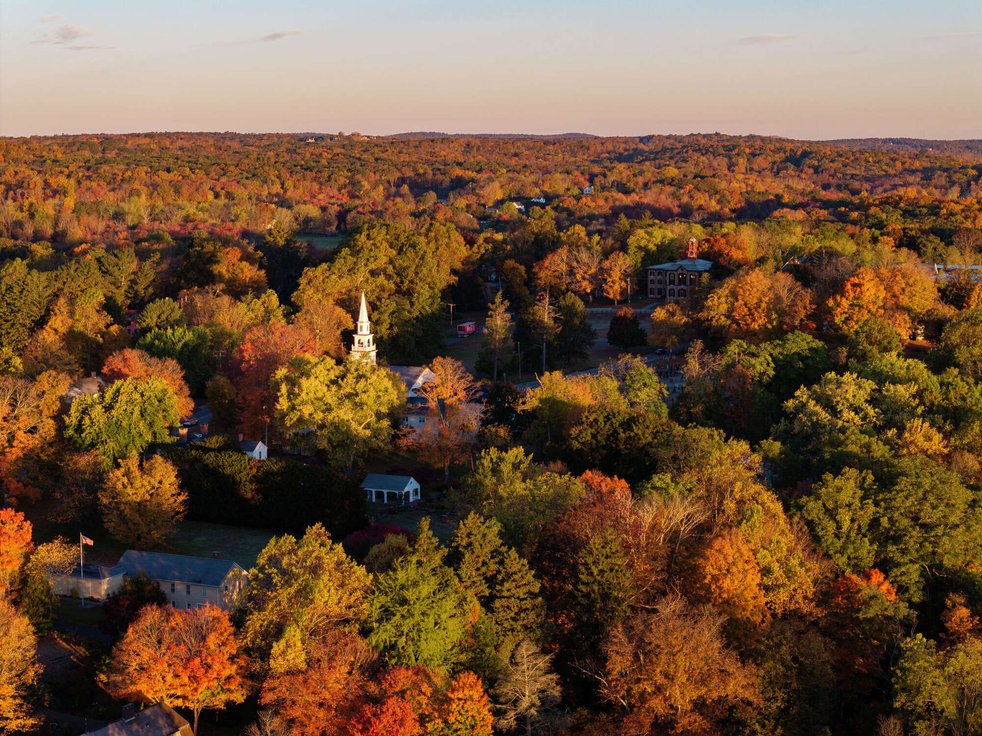 Drone images capture fall foliage in northeastern Connecticut