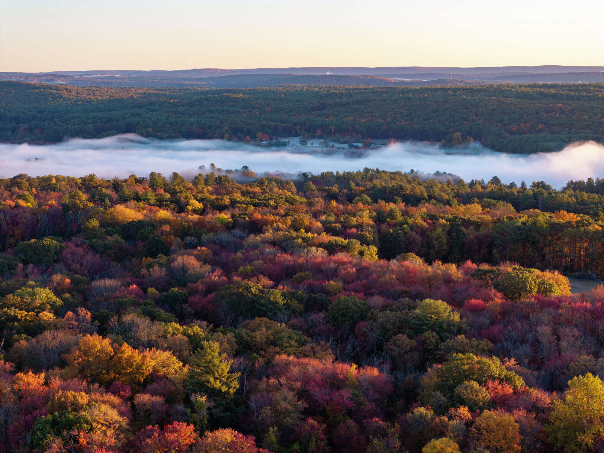 Drone images capture fall foliage in northeastern Connecticut