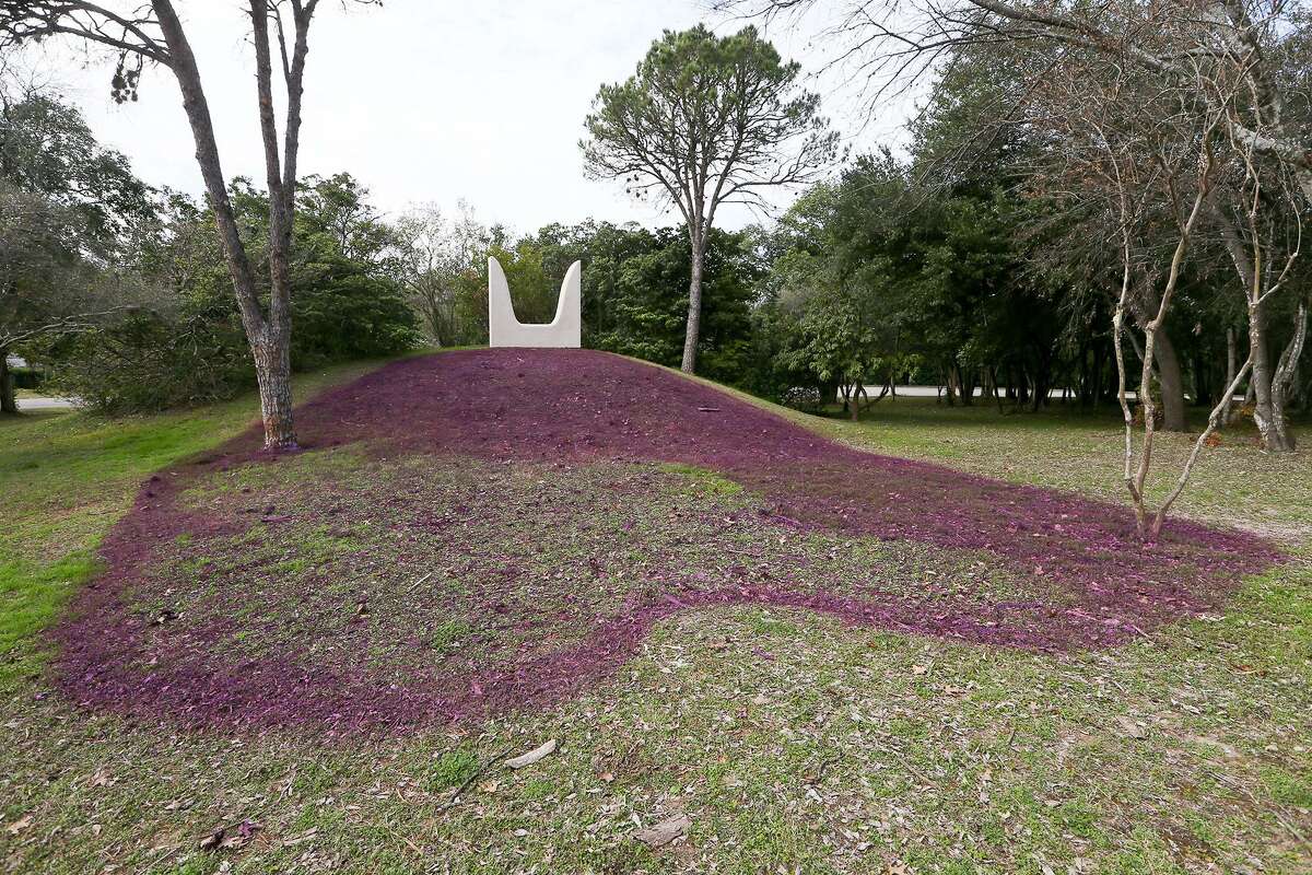 Anastasia Pelias' installation "mama" rests on a low hill on the grounds of the McNay Art Museum