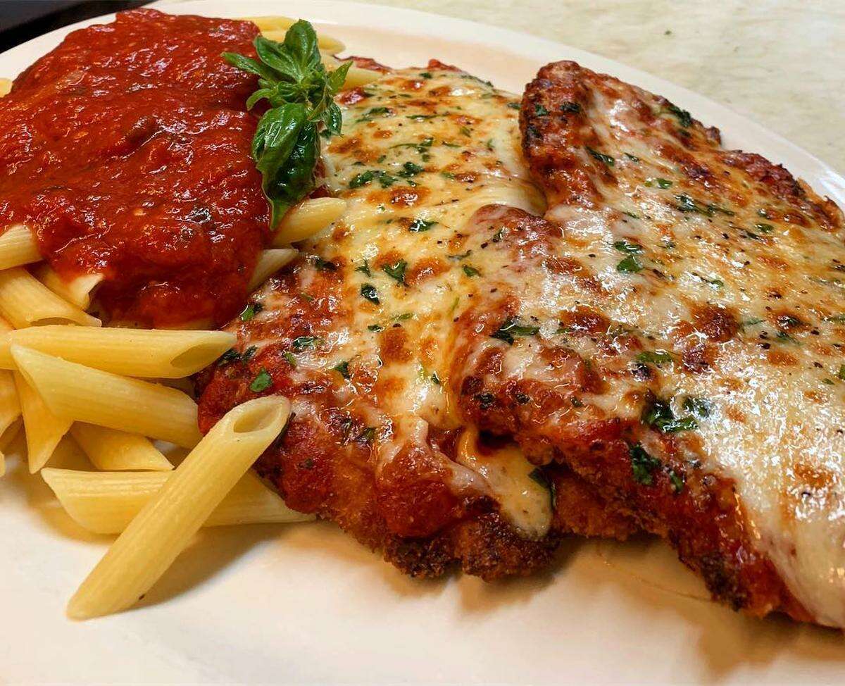 Chicken Parmesan is popular at Roseland Apizza in Derby.
