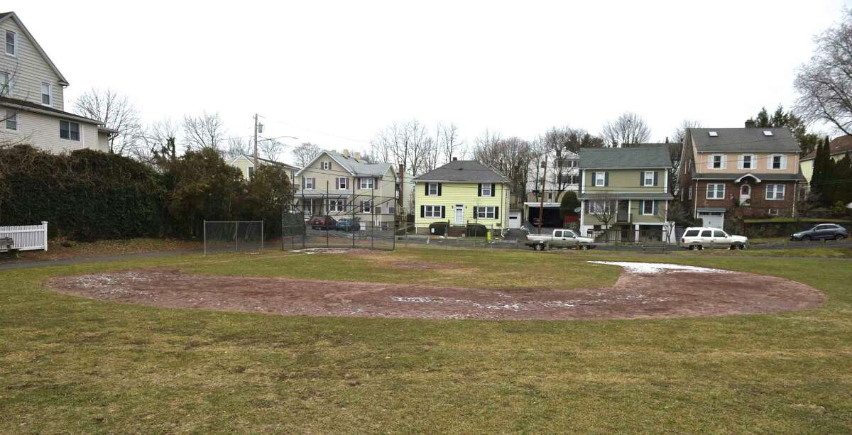 Neighbors of Hamilton Avenue School would like to see improvements to the schools field, they feel it is in poor condition. Friday, January 19, 2019, in Greenwich, Conn. Baseball field at the rear of the property.