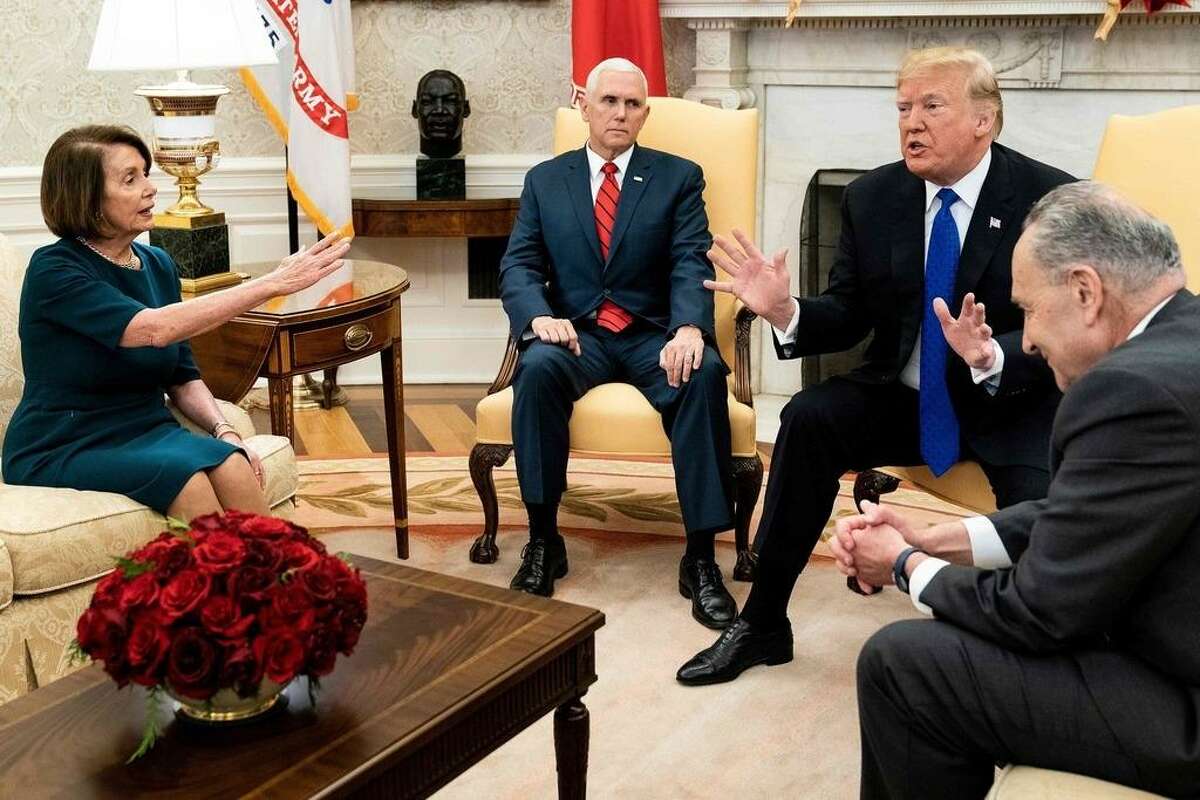 President Trump assumed the “mantle” of responsibility for the unprecedented government shutdown in a televised Oval Office meeting the week before it began.