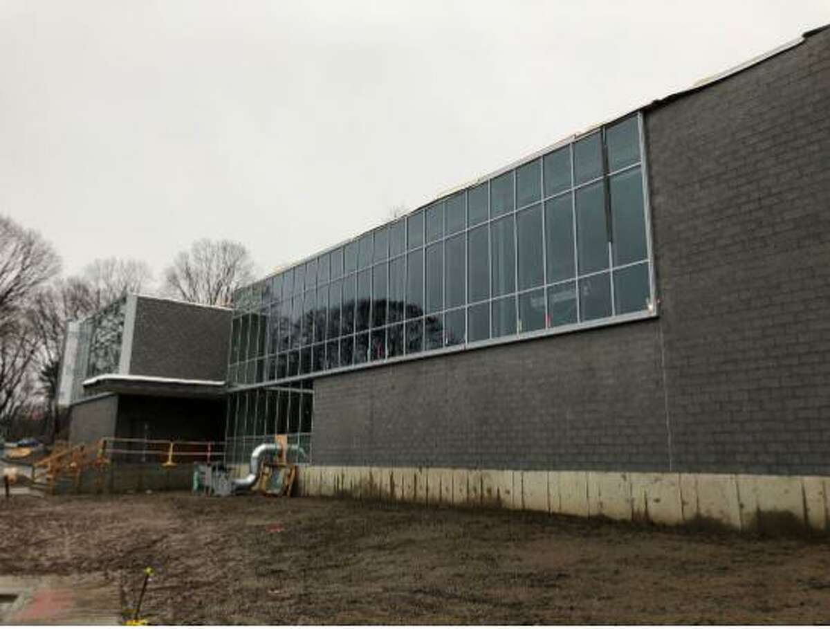 The north façade of the new New Lebanon School building as of Dec. 29, 2018.