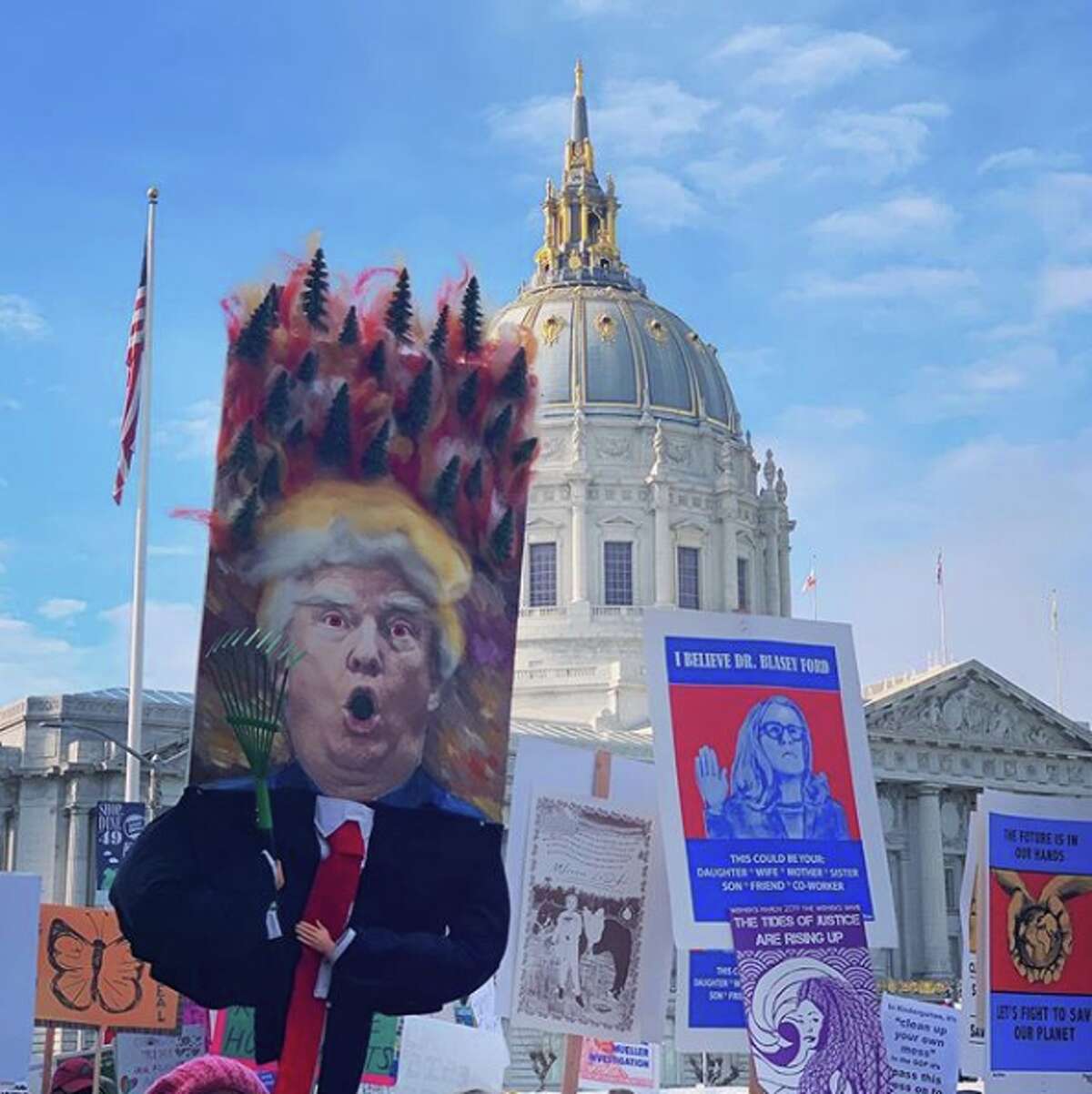 Participants in the Women's March in San Francisco came up with creative signs and art for Saturday.