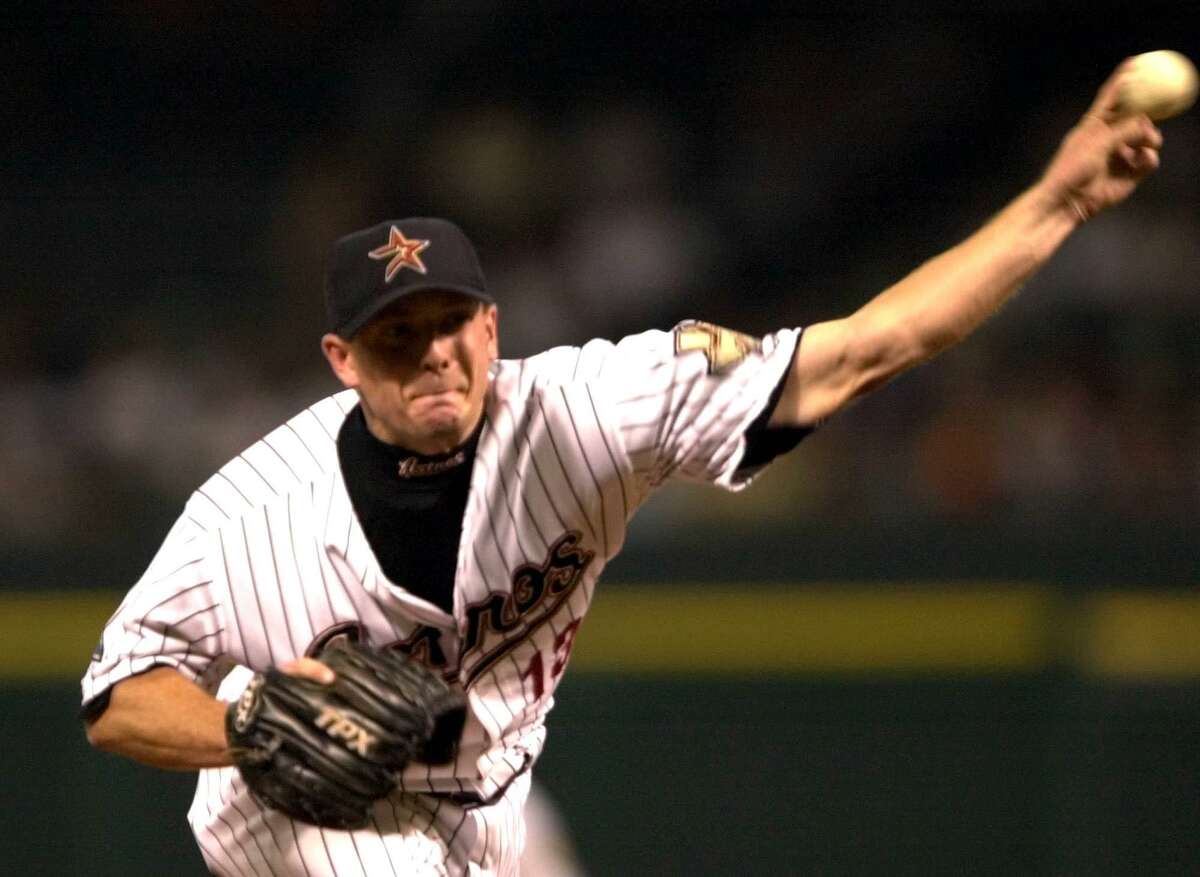 On his way to his 10th save, Houston Astros’ closer Billy Wagner delivers a pitch during the ninth inning against the Philadelphia Phillies on Friday, May 16, 2003, in Houston. The Astros won 4-2.