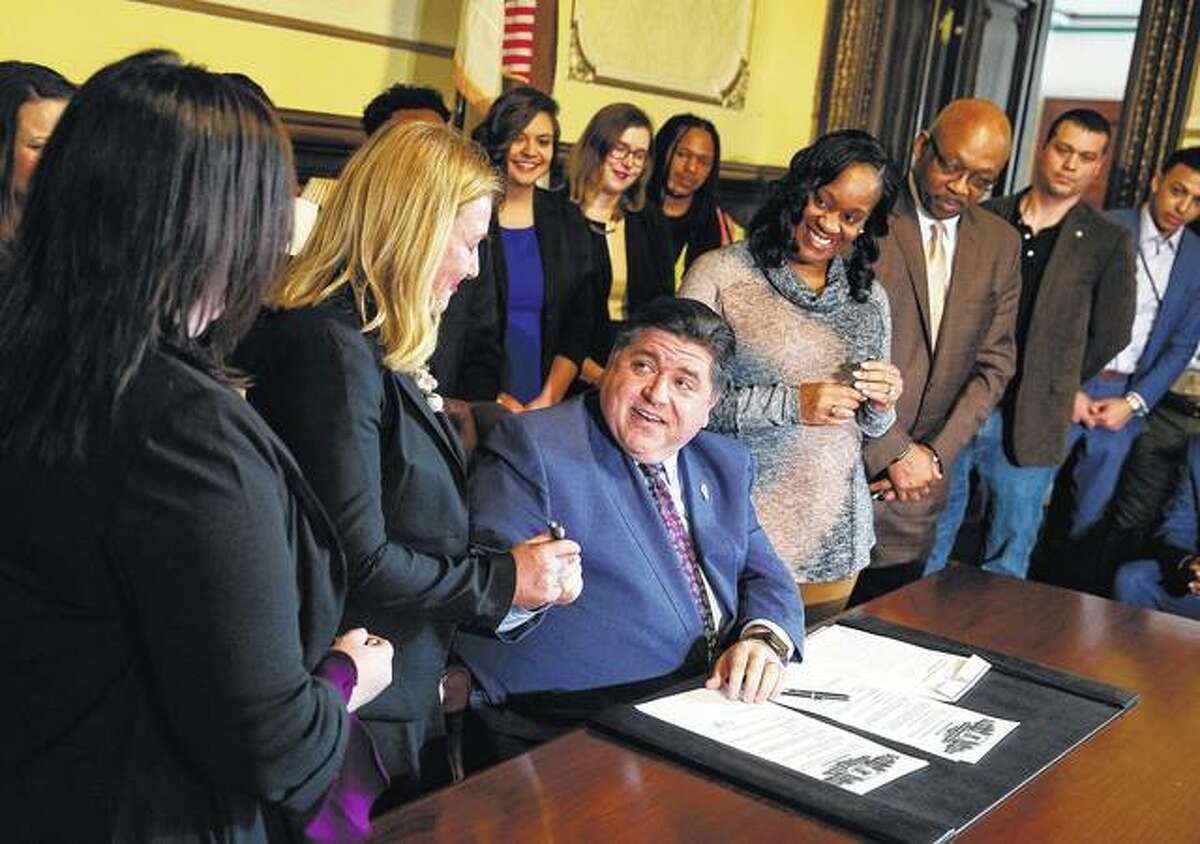 Gov. J.B. Pritzker signs a bill that prohibits employers from asking about salary history in interviews. Just days into his term of office, Pritzker signaled an abrupt about-face in government relations with organized labor during the past four years. The Democrat took a series of pro-worker actions, highlighted by reinstatement of long-postponed, experience-based salary increases for state workers represented by the American Federation of State, County and Municipal Employees.