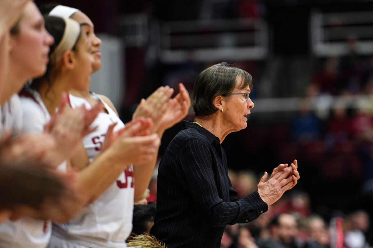 PALO ALTO, CA - JANUARY 20: The Setsuko Ishiyama Director of Womens Basketball Tara Vanderveer earned her 900th win at Stanford during the women's basketball game between the Washington State Cougars and the Stanford Cardinal at Maples Pavilion on January 20, 2019 in Palo Alto, CA. (Photo by Cody Glenn/Icon Sportswire via Getty Images)