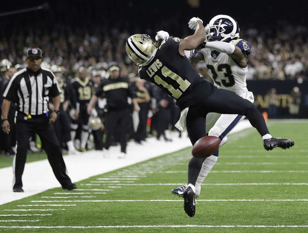 PHOTOS: The funniest memes from the Saints' loss to the Rams Rams defensive back Nickell Robey-Coleman (23) went unflagged on this play, to the dismay of wide receiver Tommylee Lewis (11) and the Saints, who lost the chance to milk the rest of the clock before kicking a go-ahead field goal. Los Angeles had time to march to a tying field goal before getting another in overtime to win Sunday’s NFC Championship Game. Browse through the photos above for a look at the best memes from Sunday's Rams-Saints playoff game ...