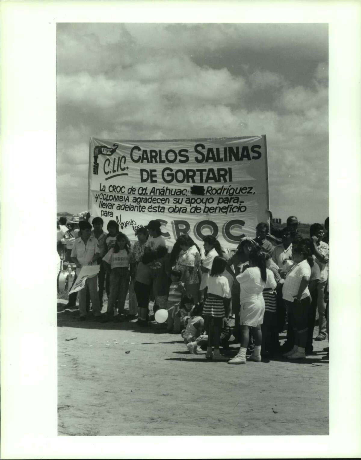 Group at dedication of bridge between Laredo, Texas and Mexico in 1990. 