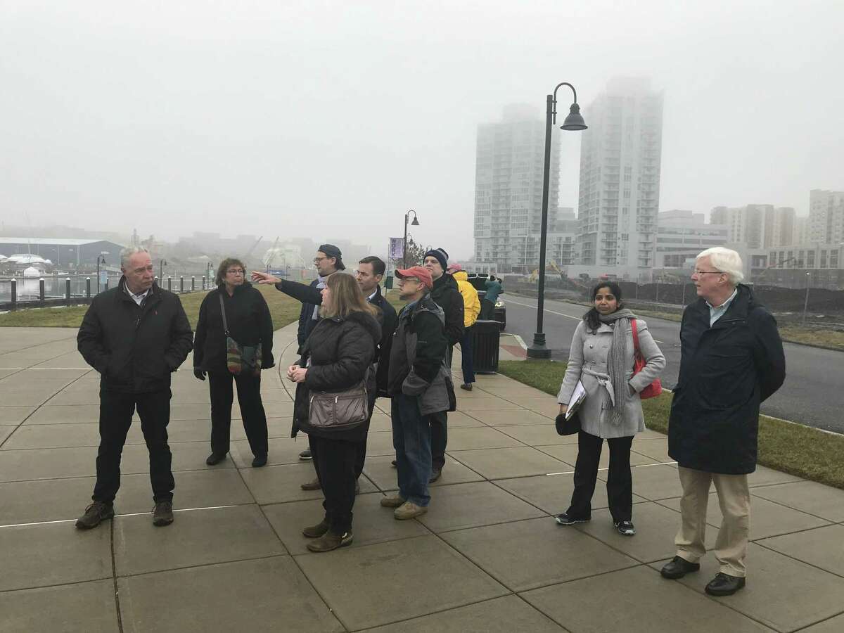 Zoning Board members and Land Use Bureau staffers toured the South End, the neighborhood now 10 years into the sprawling Harbor Point development in January.