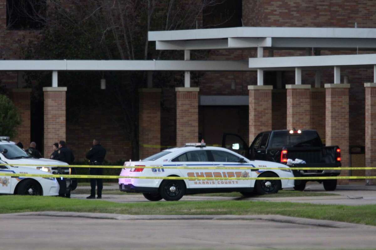 Harris County Sheriff's deputies investigate a scene at Second Baptist Church's campus in Katy where a dead body was found in the parking lot of the church, Monday, Jan. 21, 2019.