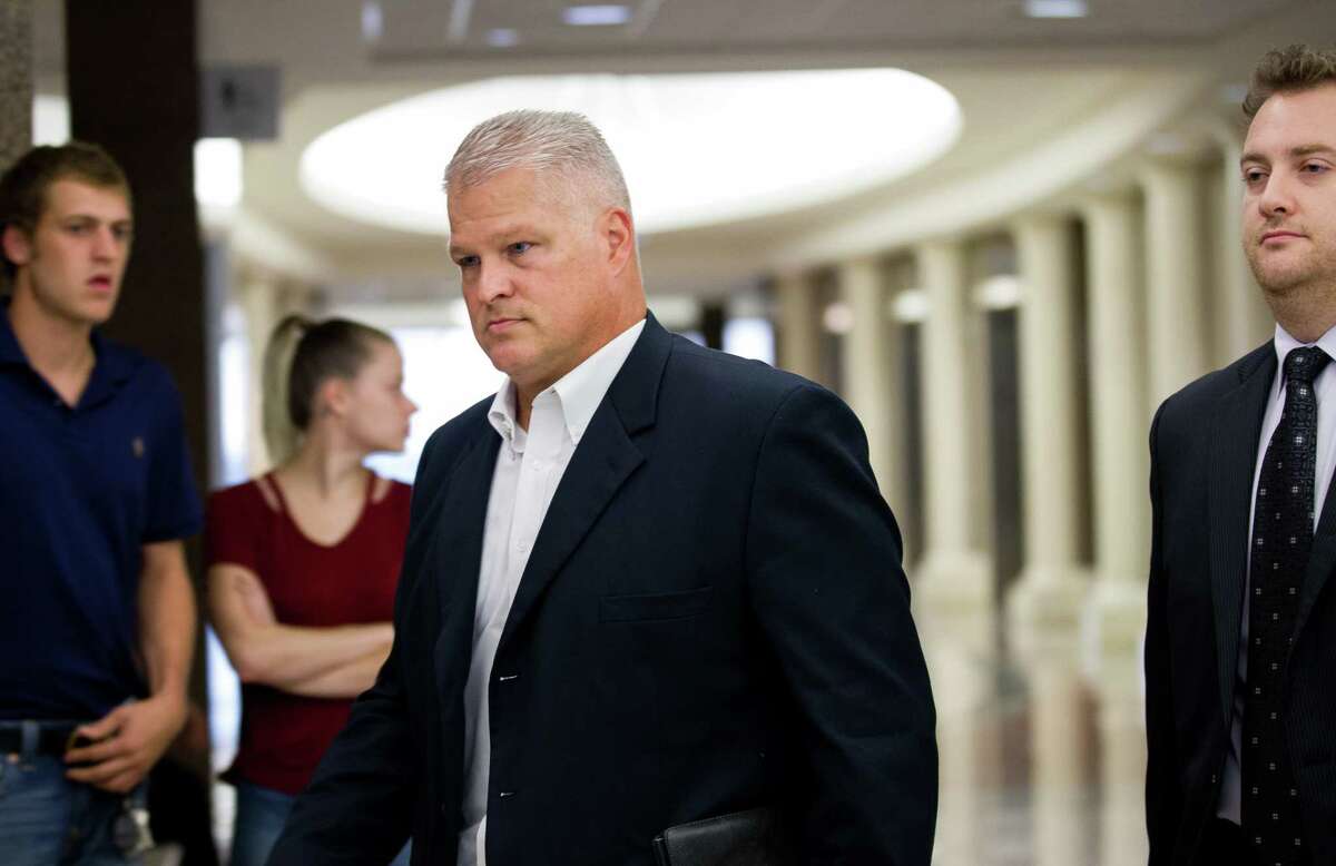 David Temple arrives for a hearing at the 178th District Court Tuesday, Oct. 10, 2017, in Houston. The former Alief Hastings High School football coach spent almost a decade in prison for killing his wife before his conviction was reversed last year. ( Godofredo A. Vasquez / Houston Chronicle )